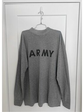 Vintage US Army Heather Grey Mock Neck Longsleeve